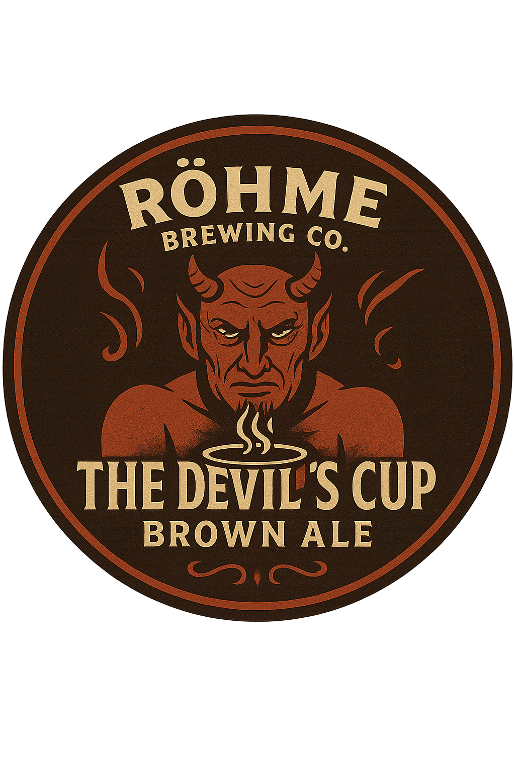 Röhme Brewing Coaster: The Devil’s Cup Brown Ale